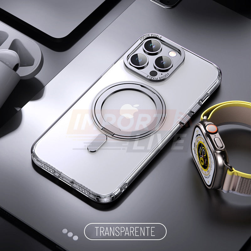 Capa Elegance Magsafe Luxury iPhone - com Suporte 360º