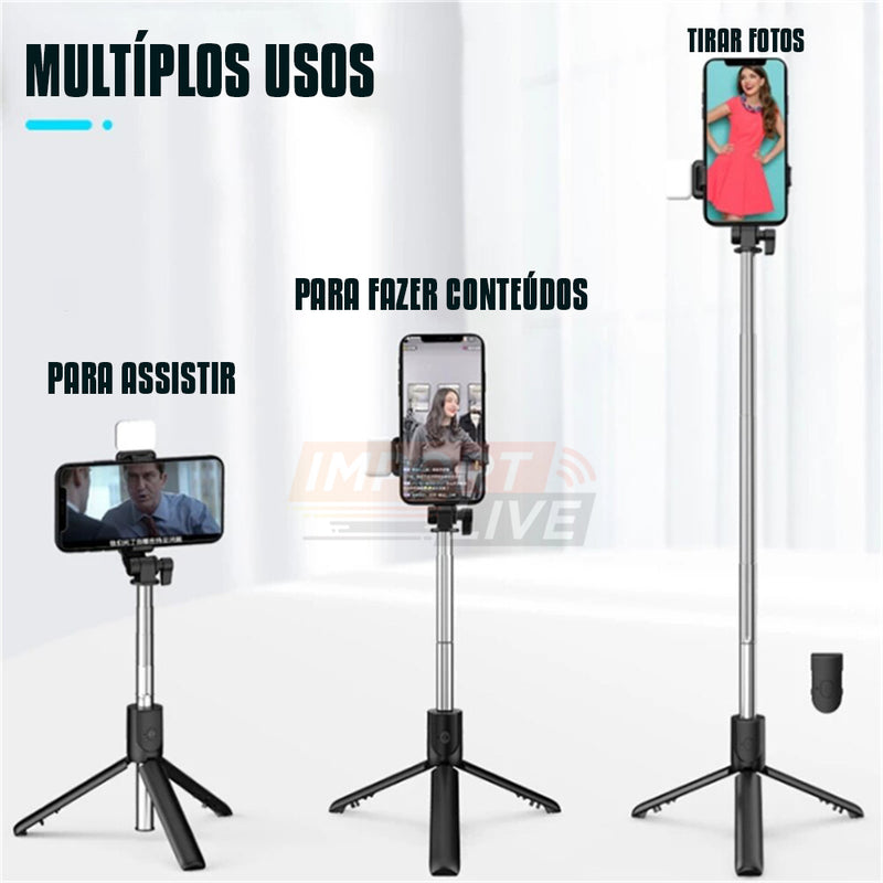 Bastão de Selfie Multifuncional Pro Live