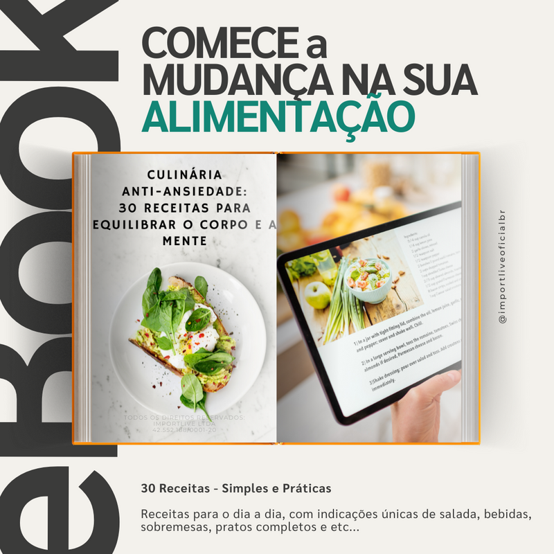 E-book Culinária Anti-Ansiedade - 30 receitas