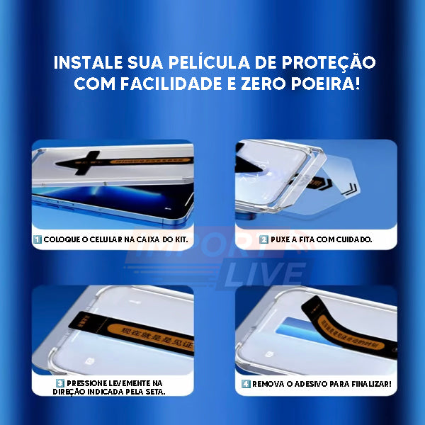 Kit GlassMaster Aplicador de Película + Película de Vidro Temperado para Samsung
