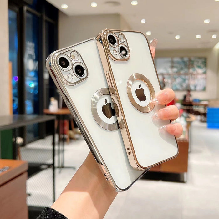 Capa Blindex iPhone transparente de luxo Detalhe maçã | Compre 1, LEVE 2 | ÚLTIMO DIA NA PROMOÇÃO E FRETE GRÁTIS