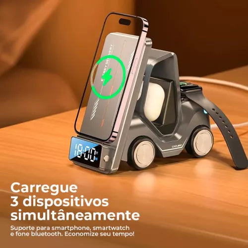 Empilhadeira Velocicharger - Carregador Wireless 5 em 1 | Android & iOS