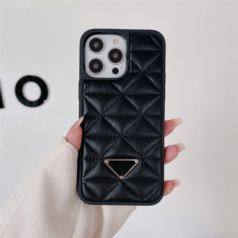 Case Couro Rhombus Luxury iPhone