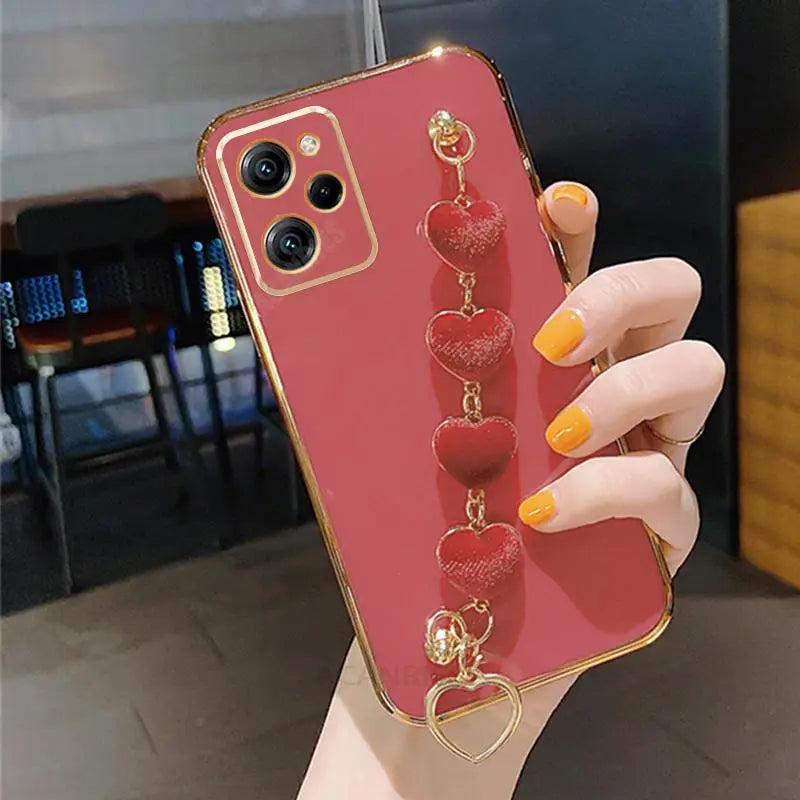 Case Heart Love Luxo c/ Bracelete - para Xiaomi Linha POCO