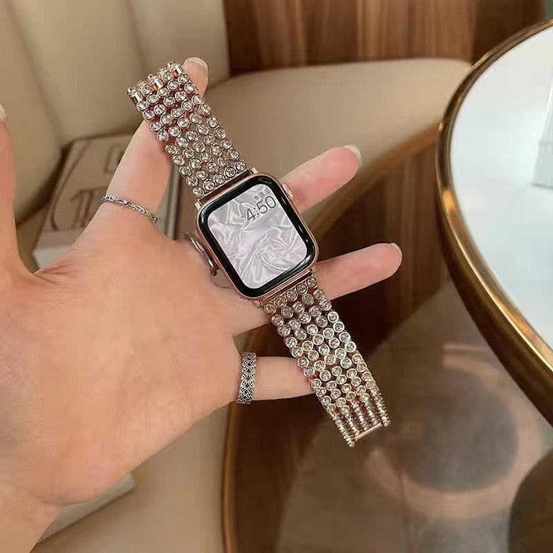 Pulseira Diamantes Brilhantes de Luxo - Para Apple Watch