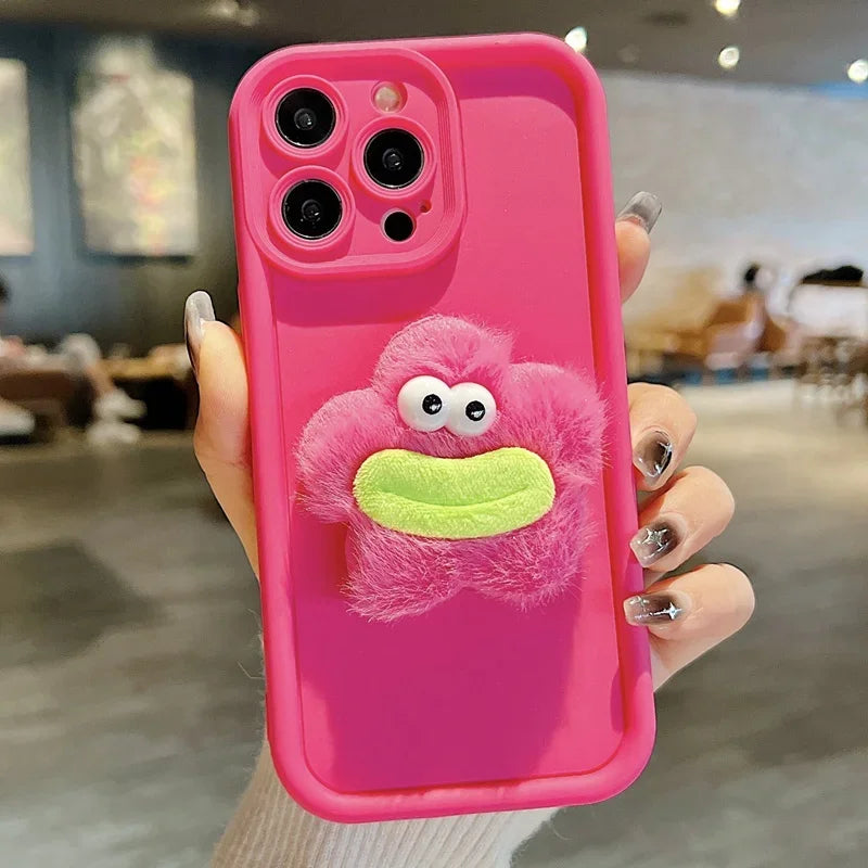 Case Cute Animals - Capa Fofa 3D de Pelúcia para Xiaomi Linha Mi & POCO