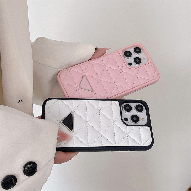 Case Couro Rhombus Luxury iPhone