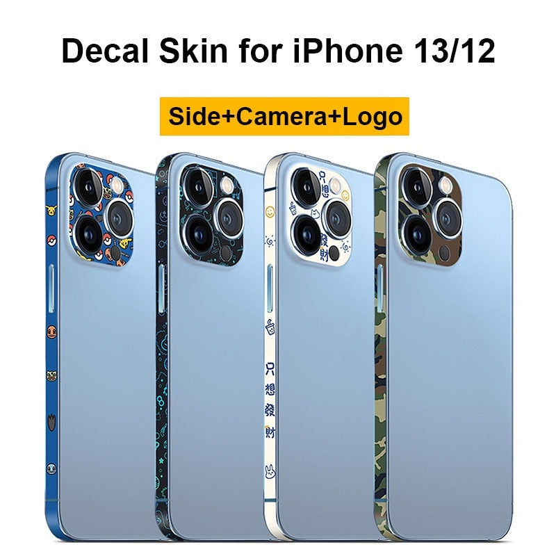 Adesivos Colors Laterais + Câmera + Logo - Para iPhone Linha 15
