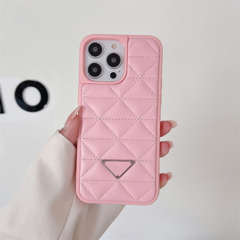 Case Couro Rhombus Luxury iPhone