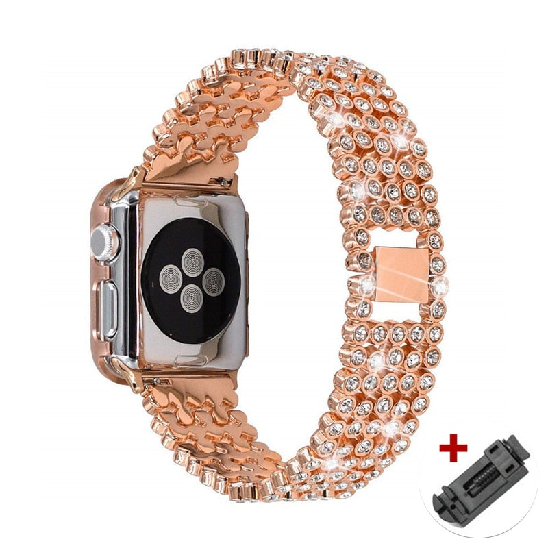 Pulseira Diamantes Brilhantes de Luxo - Para Apple Watch