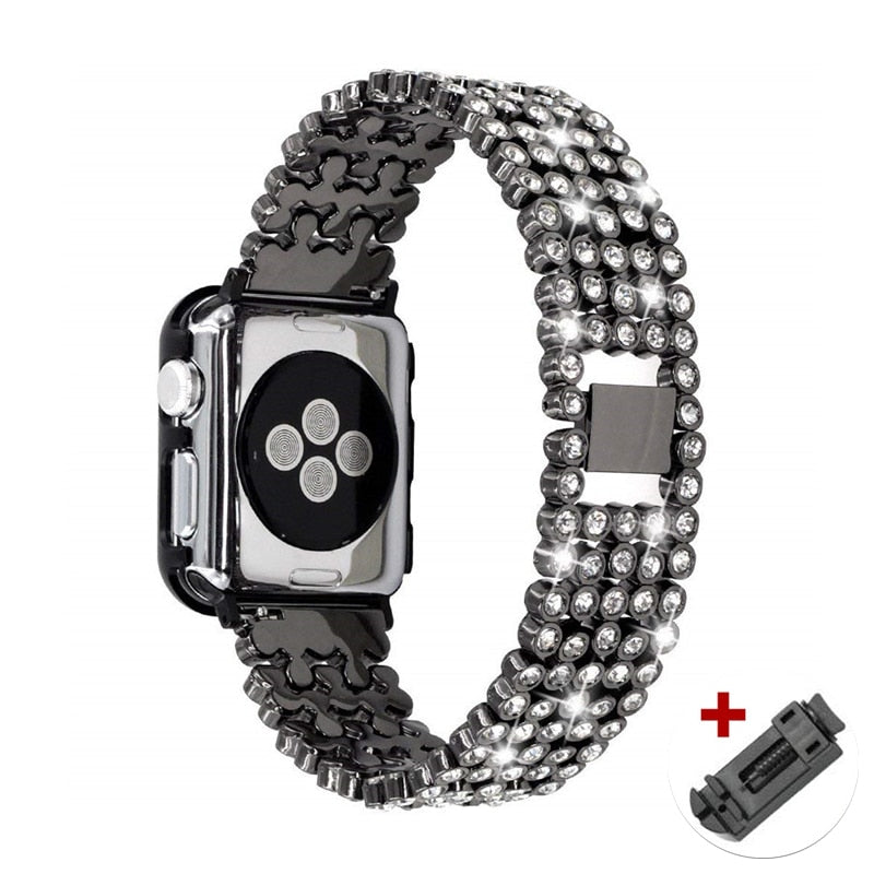 Pulseira Diamantes Brilhantes de Luxo - Para Apple Watch