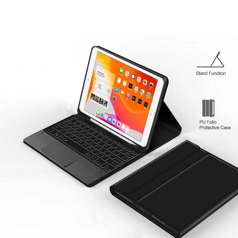 Case Couro + Teclado Bluetooth para iPad