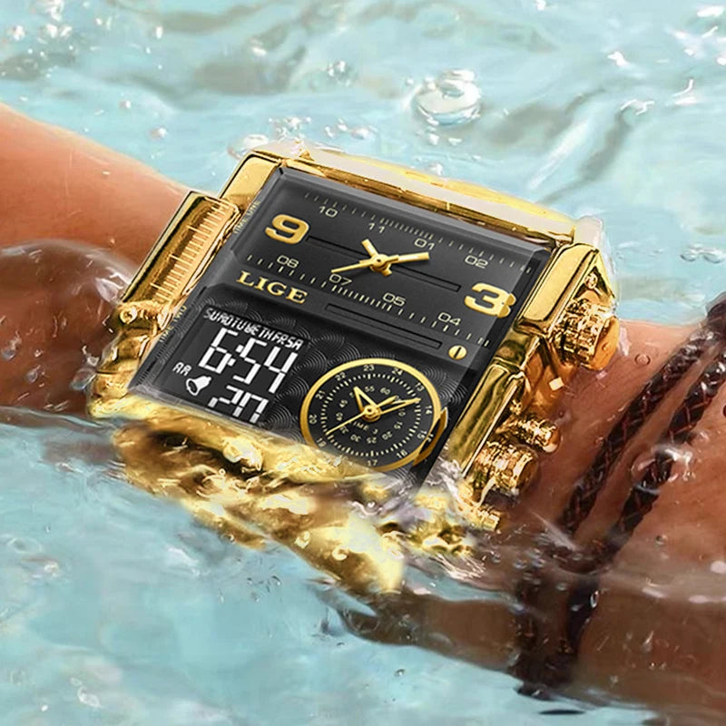 Relógio Men's Urban Style Golden Luxo