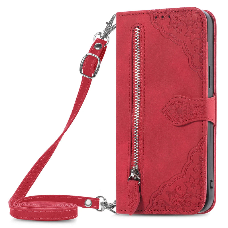 Case Carteira Luxo c/ Strap e Alça - Para Motorola Linha G