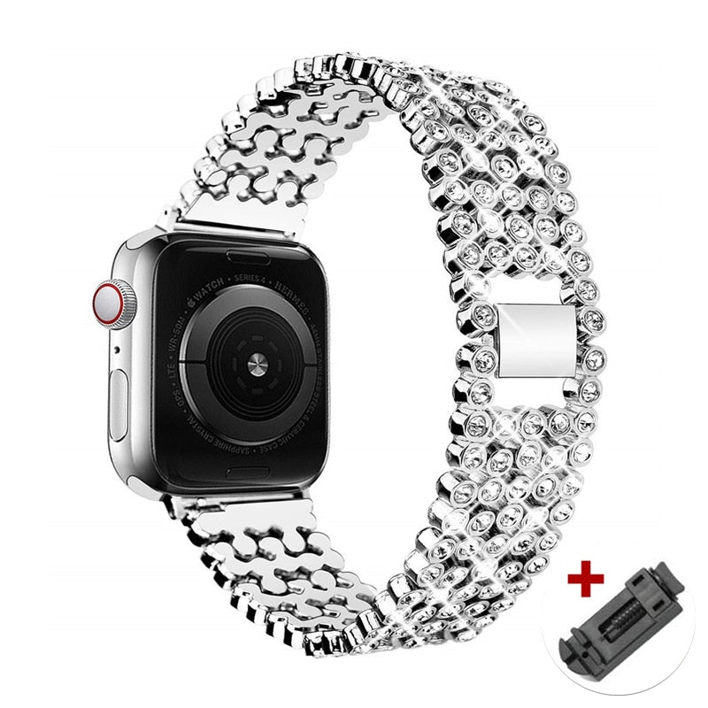 Pulseira Diamantes Brilhantes de Luxo - Para Apple Watch