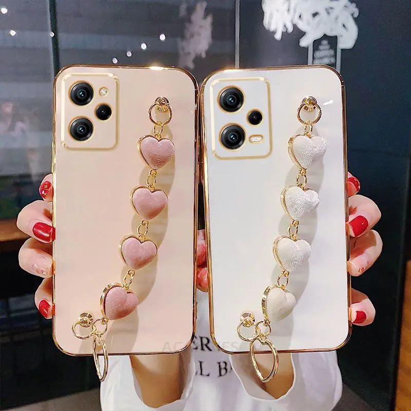 Case Heart Love Luxo c/ Bracelete - para Xiaomi Linha POCO