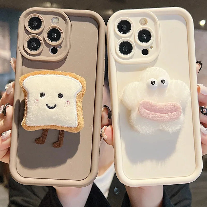 Case Cute Animals - Capa Fofa 3D de Pelúcia para Xiaomi Linha Mi & POCO