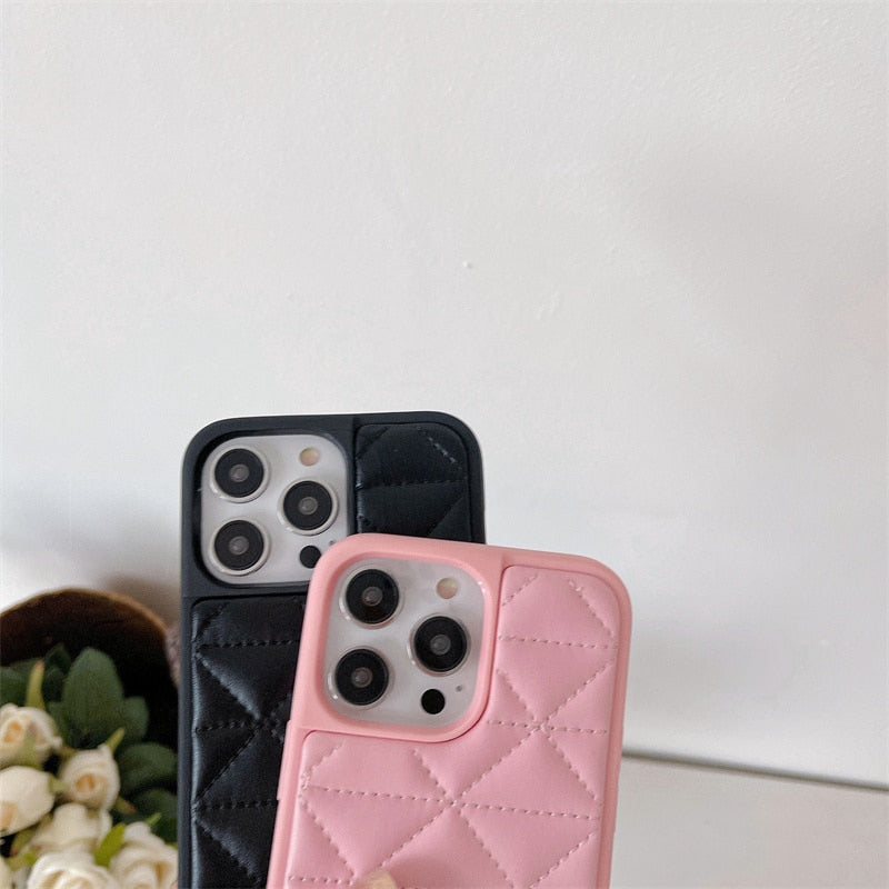 Case Couro Rhombus Luxury iPhone