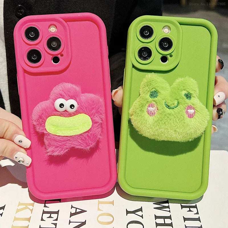 Case Cute Animals - Capa Fofa 3D de Pelúcia para Xiaomi Linha Mi & POCO