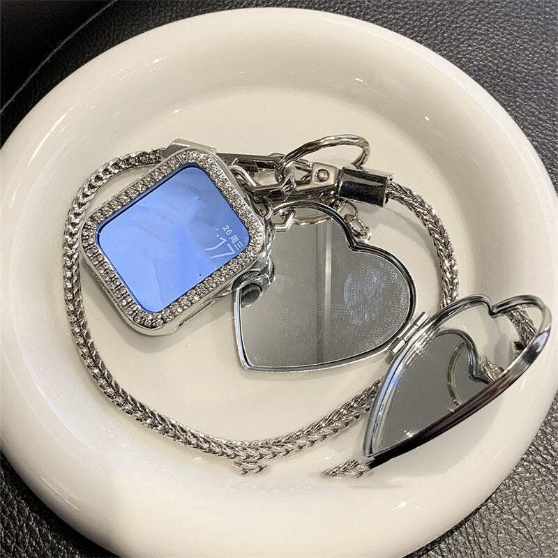 Case Bracelete Love Heart com Espelho para Apple Watch