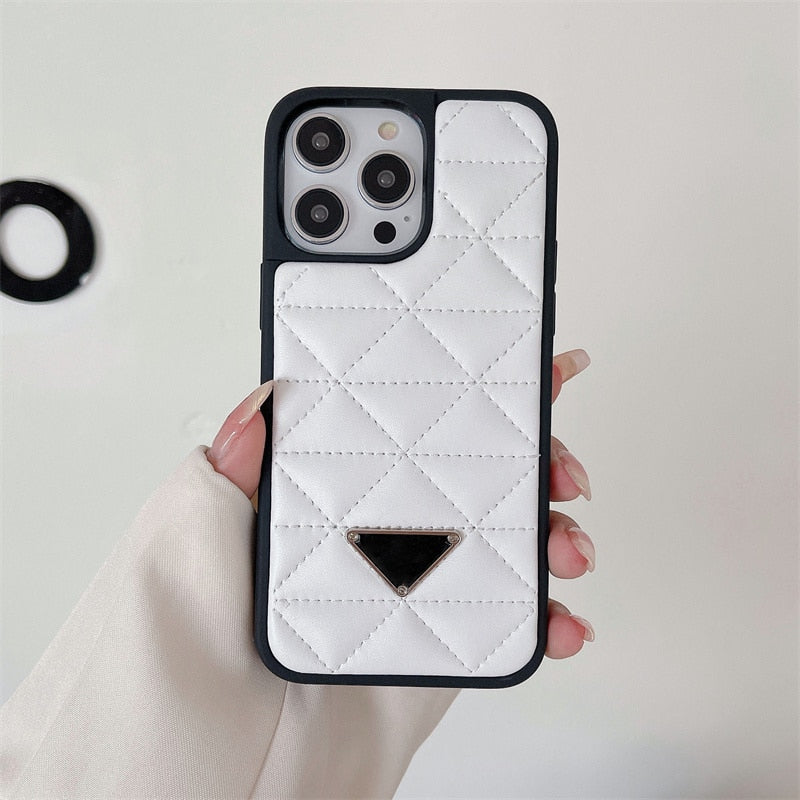 Case Couro Rhombus Luxury iPhone