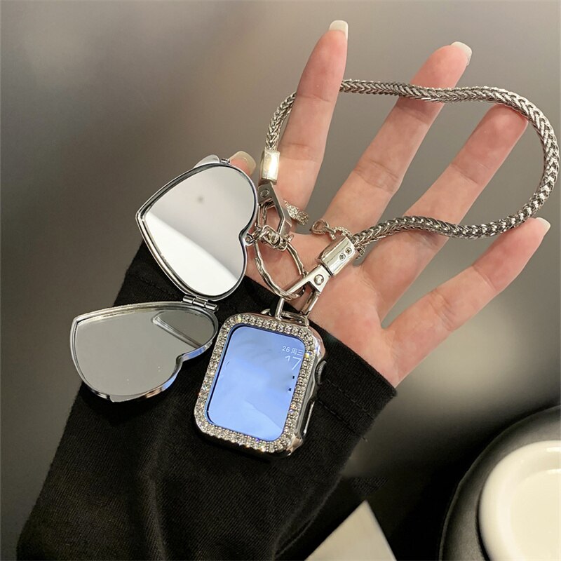 Case Bracelete Love Heart com Espelho para Apple Watch