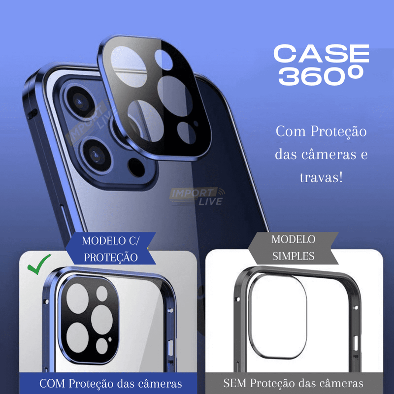 Case Blindada iPhone 360º c/ Protetor na Câmera e Travas de Segurança | COMPRE 1, e leve GRÁTIS + 1 Case Blindex Magsafe | OFERTA VÁLIDA ATÉ AS 23:59 🔥