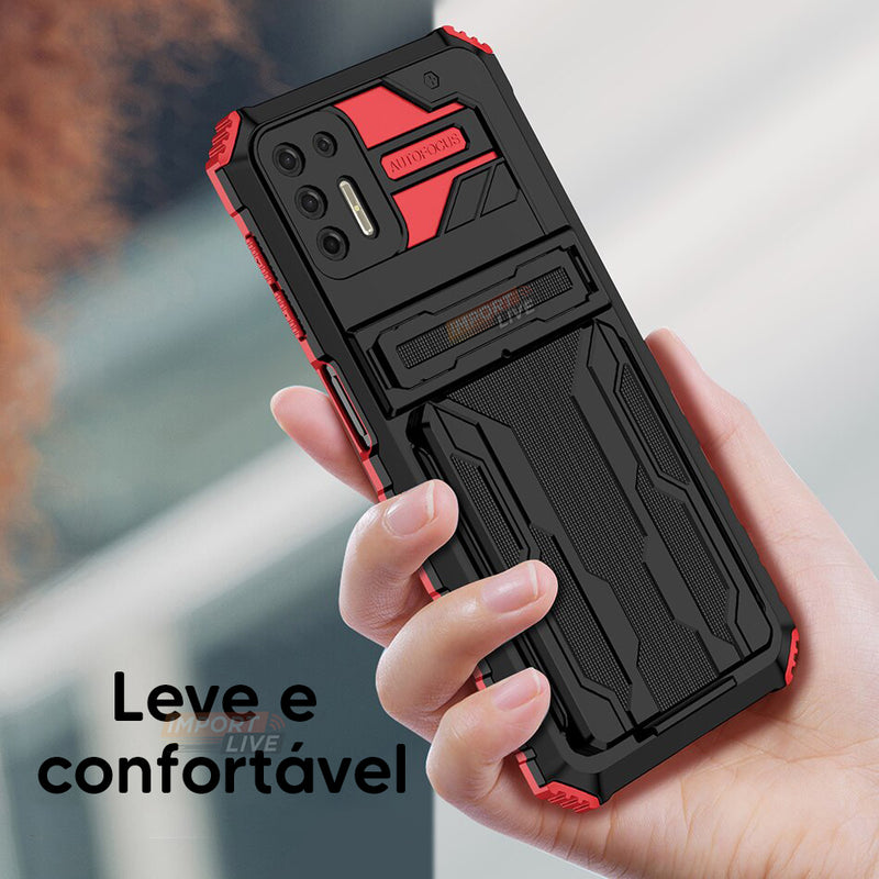 Case Anti Choque Luxo c/ Espaço para Cartão - Para Motorola