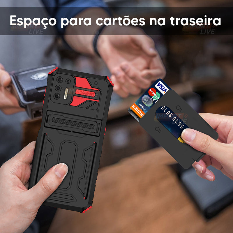 Case Anti Choque Luxo c/ Espaço para Cartão - Para Motorola