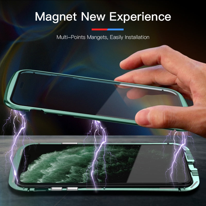 Case Magnética Blindada iPhone - Proteção na Camera, Trava de Segurança e Tela de Privacidade
