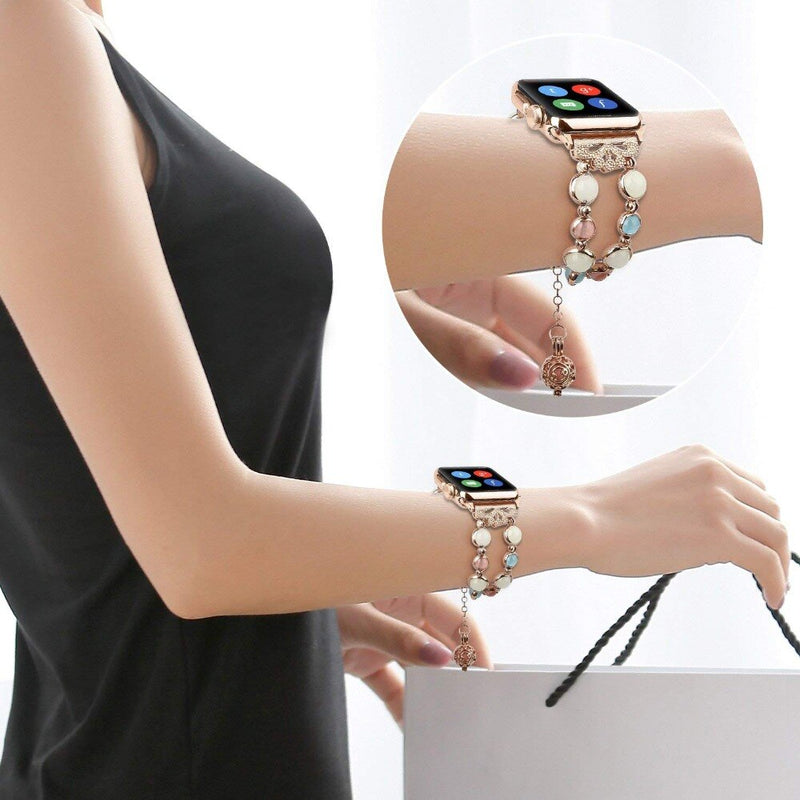 Bracelete Perolas Luminous Luxo Apple Watch