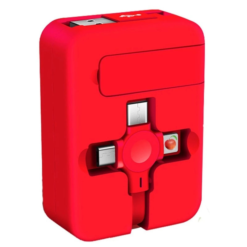 Cabo Carregador 3 em 1 c/ Suporte - iOS e Android | SmartCharger Turbo