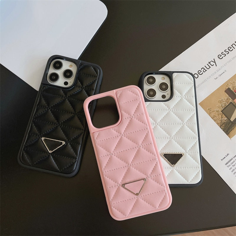 Case Couro Rhombus Luxury iPhone