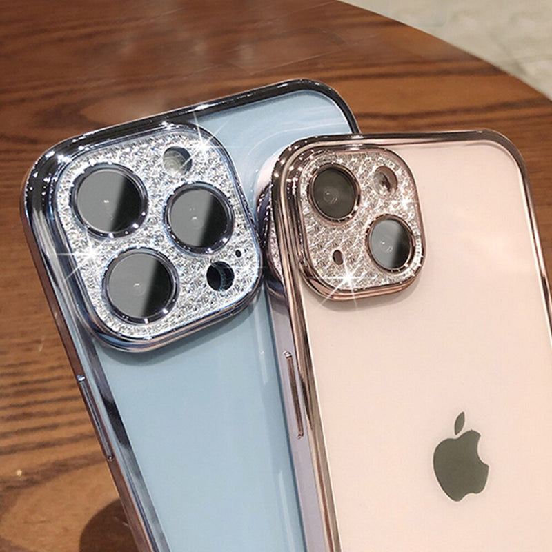 Case Luxuosa Glitter Diamante iPhone - Com Protetores de Lente