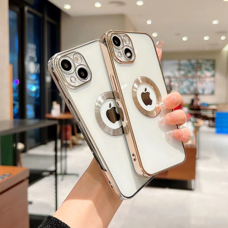 Capa Blindex iPhone transparente de luxo Detalhe maçã | Compre 1, LEVE 2 | ÚLTIMO DIA NA PROMOÇÃO E FRETE GRÁTIS