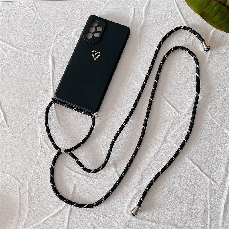 Case Love Heart Luxo com Cordão - Para Xiaomi