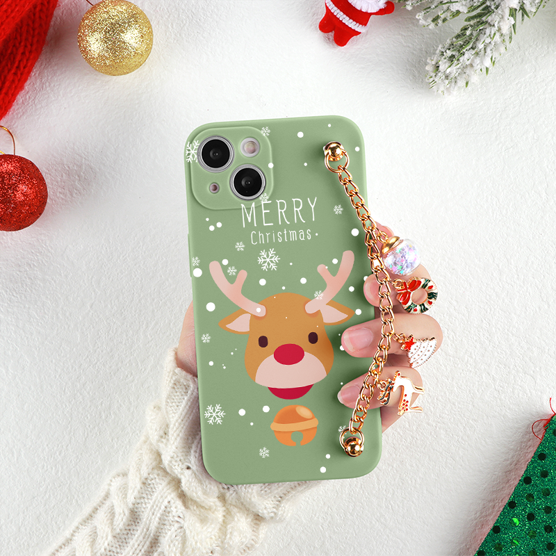 Case Cute Merry Christmas iPhone - Com Pingente