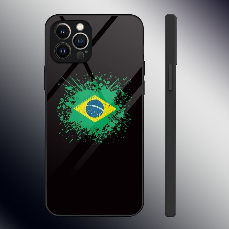 Case Copa 2022 Brasil em Vidro Temperado iPhone