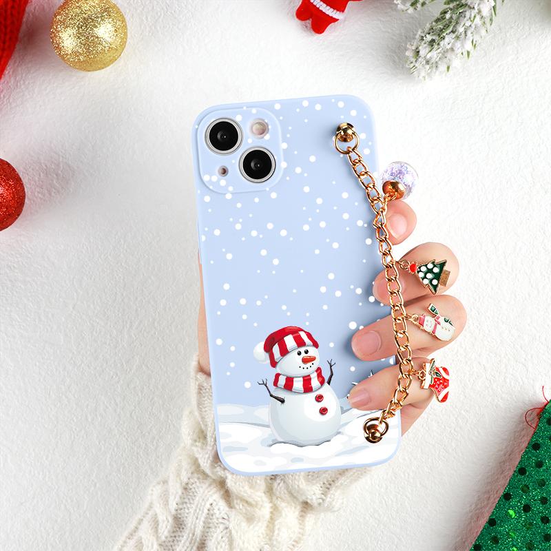 Case Cute Merry Christmas iPhone - Com Pingente