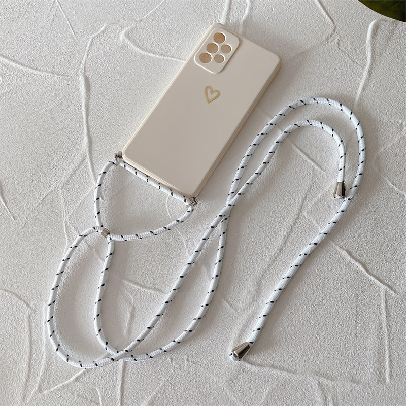 Case Love Heart Luxo com Cordão - Para Xiaomi