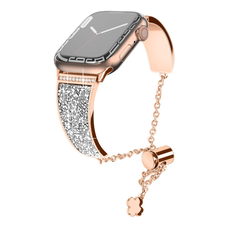 Bracelete Diamantes Luxo Ajustável Apple Watch
