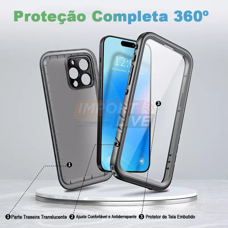 Case Blindada Iphone a prova d'água c/ Strap